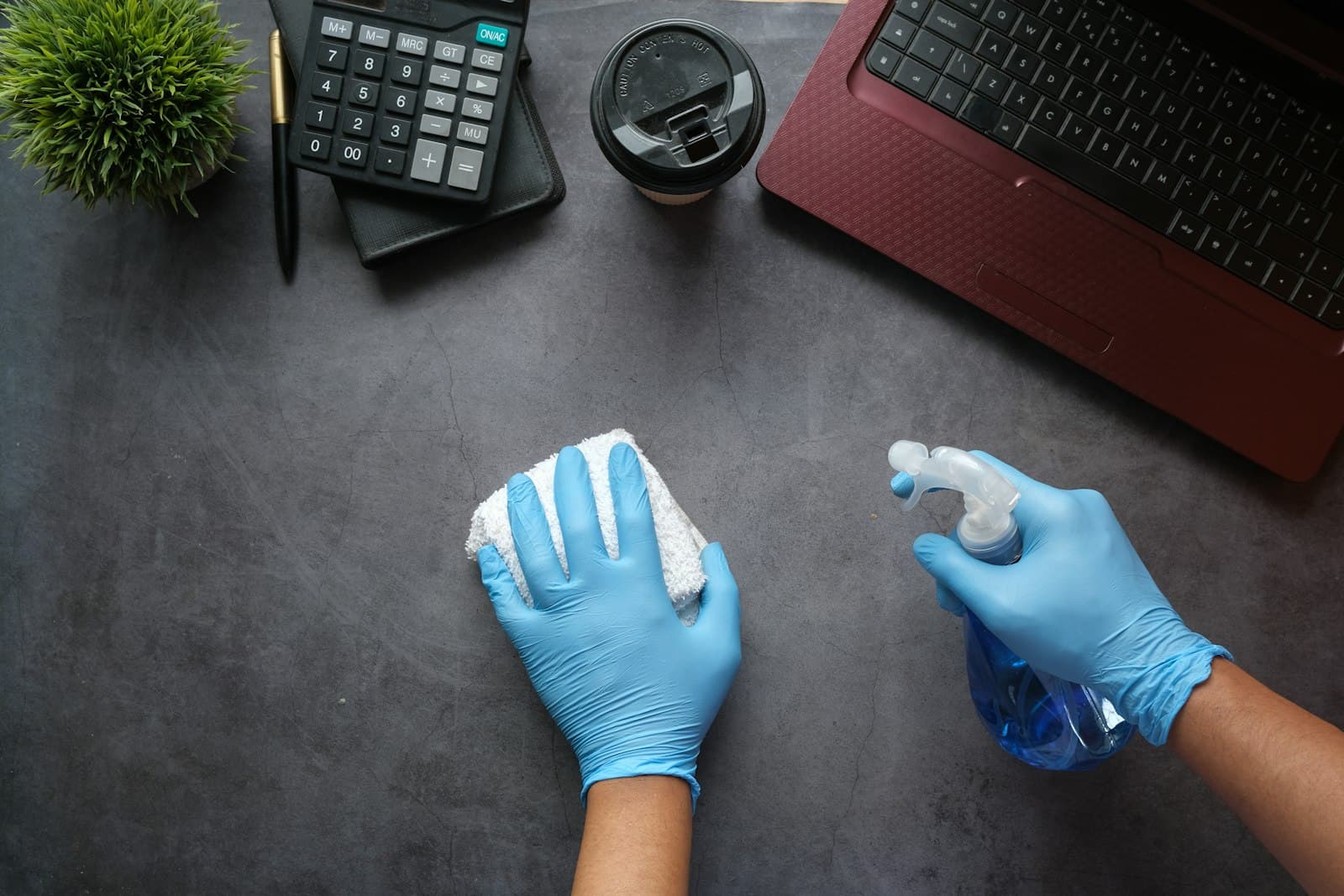 Professional cleaning service at work